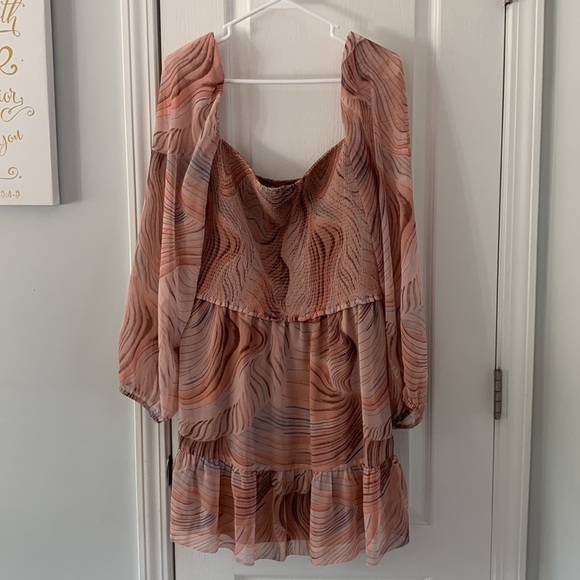 NWOT Wilfred Tempest Dress‎ size 2XL smocked long sleeves mini party pink - Picture 9 of 16